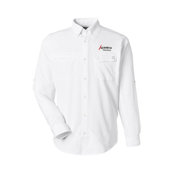 Picture of MADE TO ORDER - Huk® Men's Tide Point Long Sleeve Shirt - White