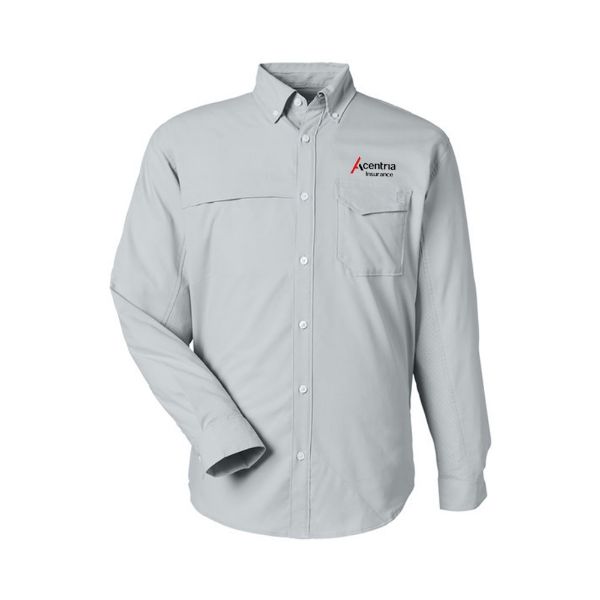 Picture of MADE TO ORDER - Huk® Men's Tide Point Long Sleeve Shirt - Grey