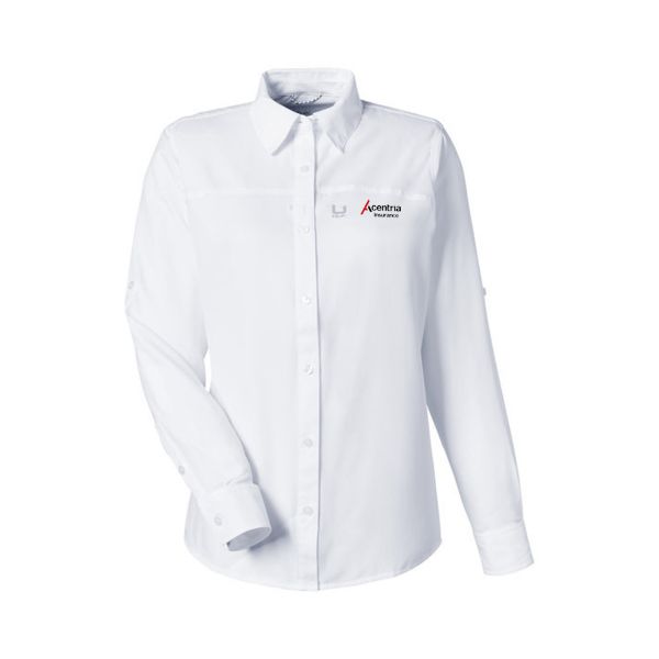 Picture of MADE TO ORDER - Huk® Women's Tide Point Long Sleeve Shirt - White 