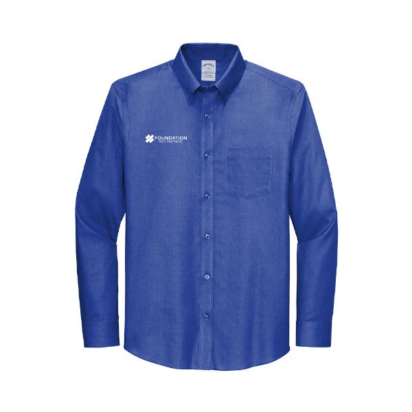 Picture of MADE TO ORDER - Brooks Brothers® Men's Wrinkle-Free Stretch Nailhead Shirt - Cobalt Blue