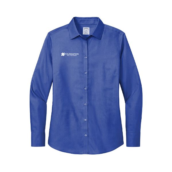 Picture of MADE TO ORDER - Brooks Brothers® Women's Wrinkle-Free Stretch Nailhead Shirt - Cobalt Blue