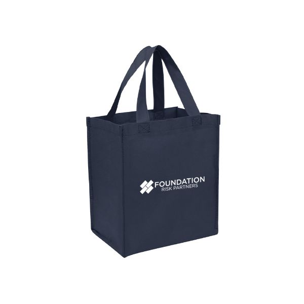 Picture of Non-Woven Shopping Tote Bag 10 ½" W x 11 ¾" H x 8" D - Navy