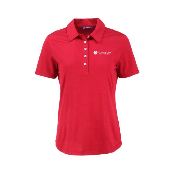 Picture of MADE TO ORDER - Women's Cutter & Buck Coastline recycled Double Peached Polo - Cardinal Red
